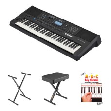 Yamaha PSR-E473 61-Key Touch-Sensitive Portable Keyboard Value Kit with Stand and Bench