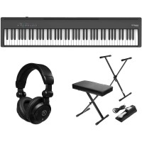 Roland FP-30X 88 Keys SuperNATURAL Portable Digital Piano, Bundle with H&A Studio Monitor Headphones, Keyboard Stand, Bench and Sustain Pedal